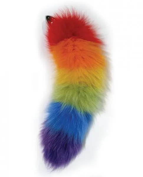 Hott Products Anal Rainbow Foxy Tail With Stainless Steel Butt Plug Hott Products Anal Rainbow Foxy Tail With Stainless Steel Butt Plug