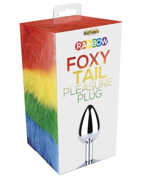 Hott Products Anal Rainbow Foxy Tail With Stainless Steel Butt Plug Hott Products Anal Rainbow Foxy Tail With Stainless Steel Butt Plug