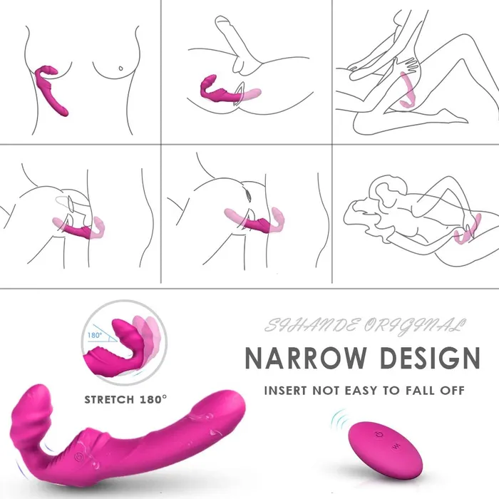  Female Sex Toys Vibrating Strap on Silicone Dildo Sex Toys
