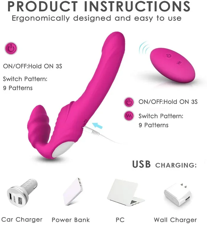  Female Sex Toys Vibrating Strap on Silicone Dildo Sex Toys