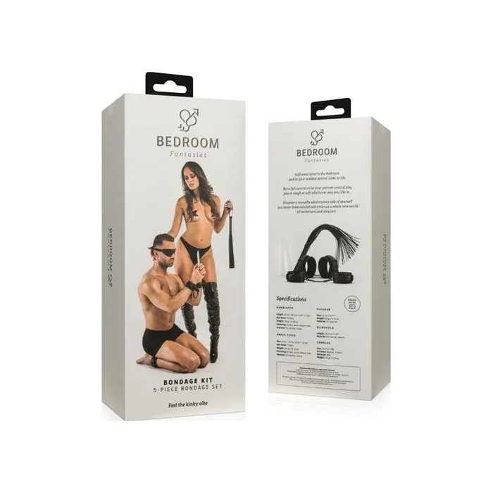 Anal Bedroom Fantasies Kinky Bondage Set 5 Pc Black