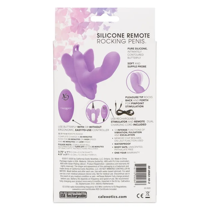 Male Sex Toys CalExotics Venus Butterfly Silicone Remote Rocking Penis