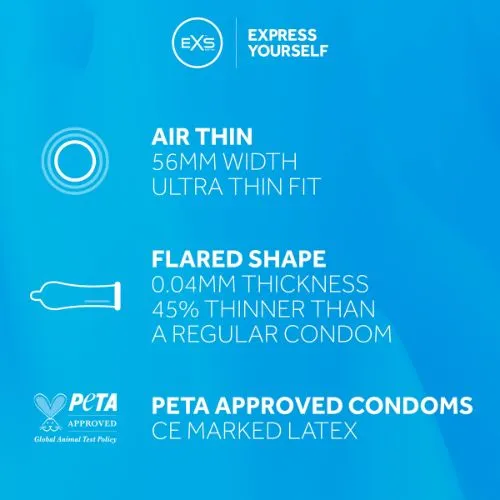 NNN Retail Ltd Vibrators EXS Air Thin Condoms 144 Box