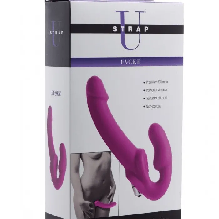 XR Brands Female Sex Toys Evoke Vibrating Strapless Silicone Strapon Dildo